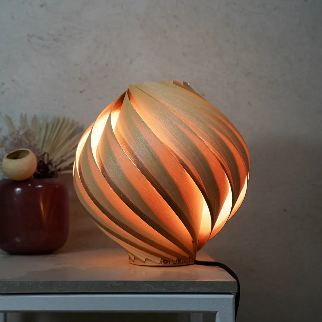 Holz Tischleuchte 'Gemma` Gofurnit