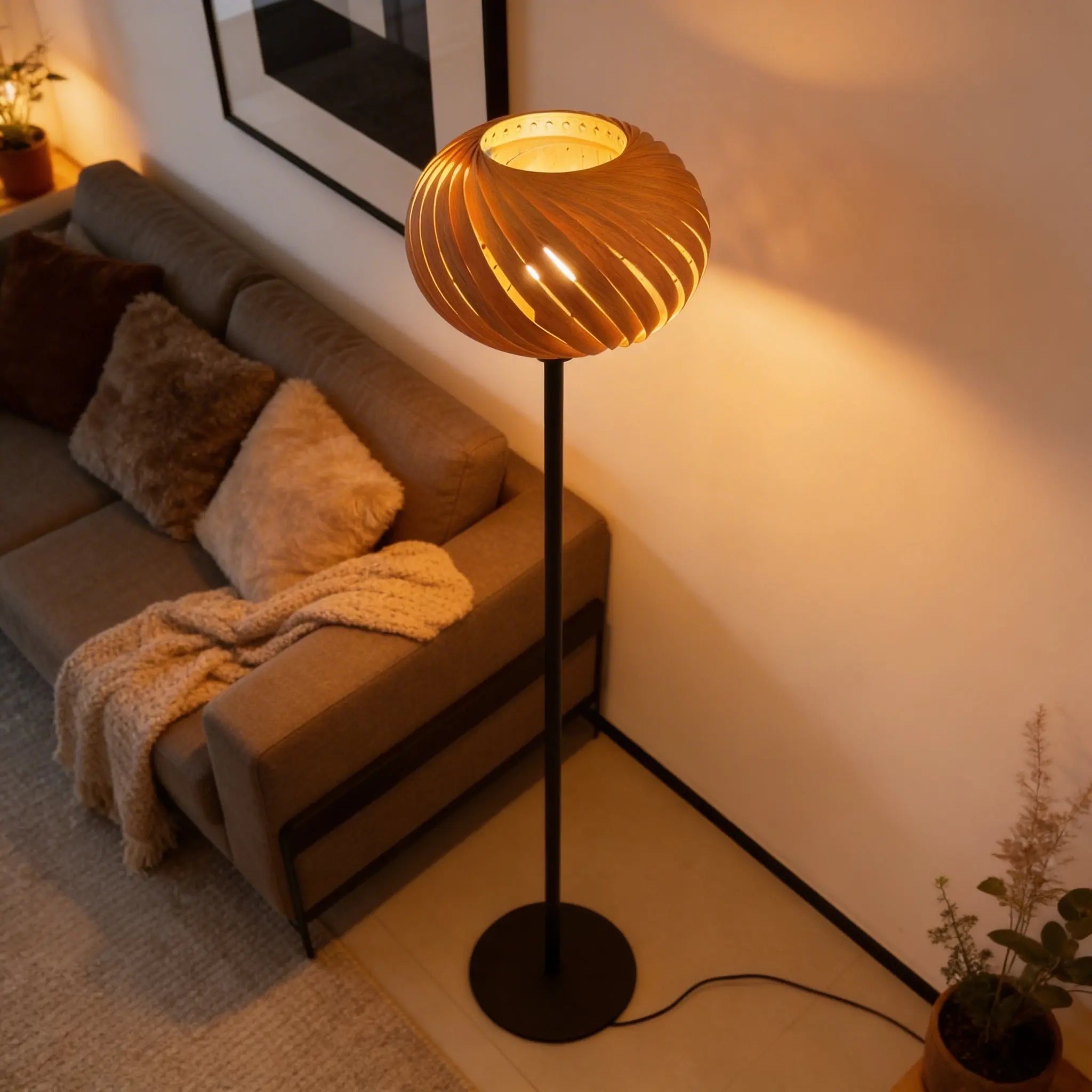 Lampenschirm 'Alma' aus Eichenholz Gofurnit