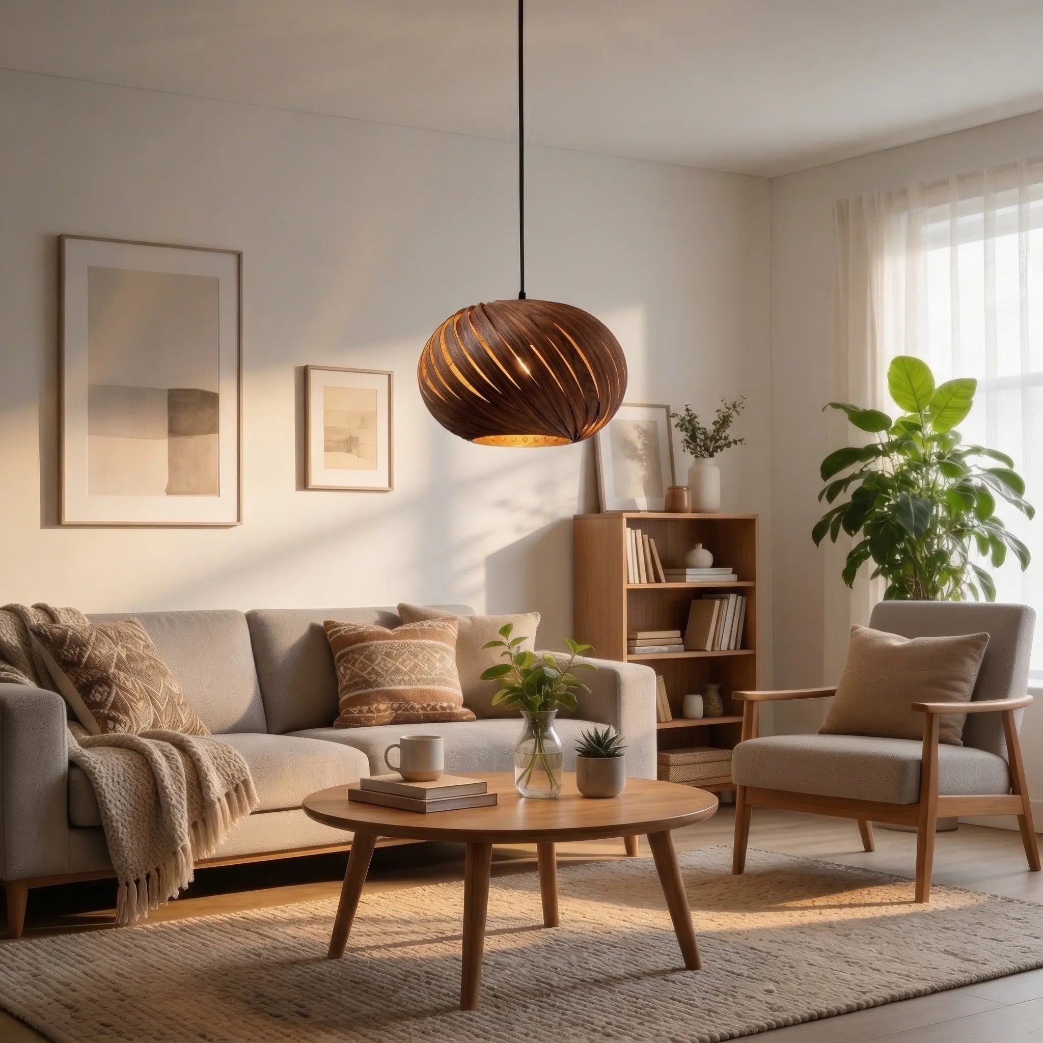 Lampenschirm 'Alma' aus Nussbaum Gofurnit