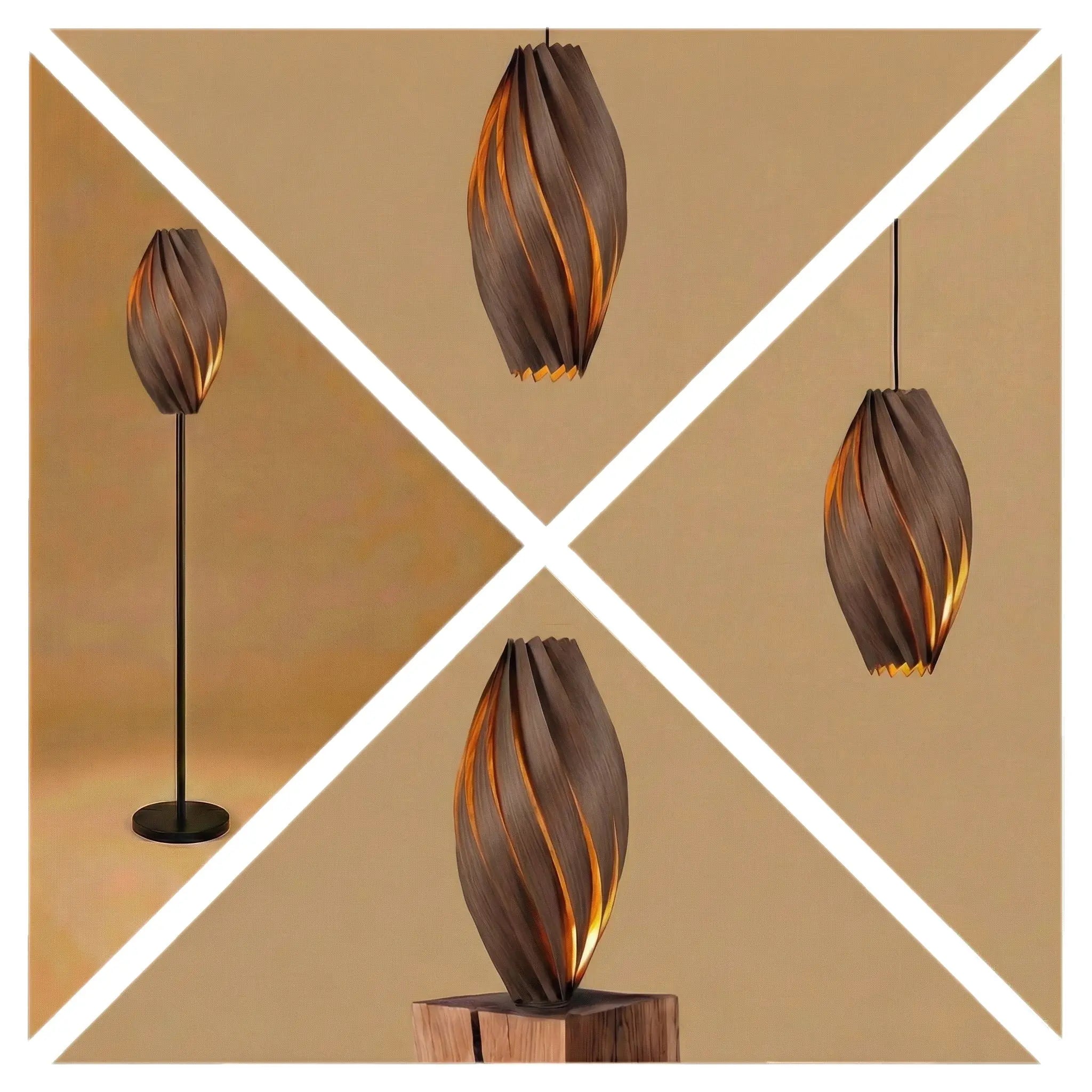 Lampenschirm 'Ardere' aus Nussbaum Gofurnit