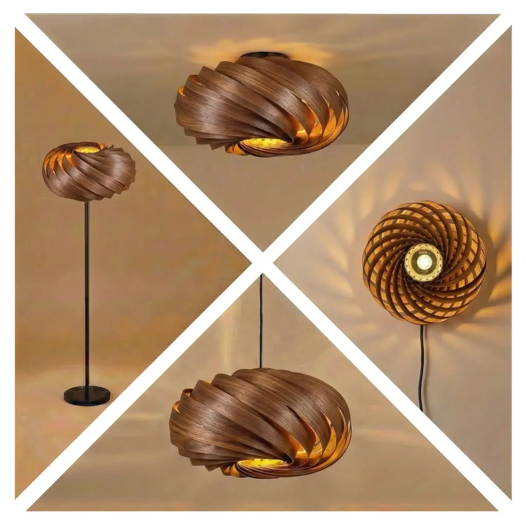 Lampenschirm 'Quiescenta' aus Nussbaum Gofurnit