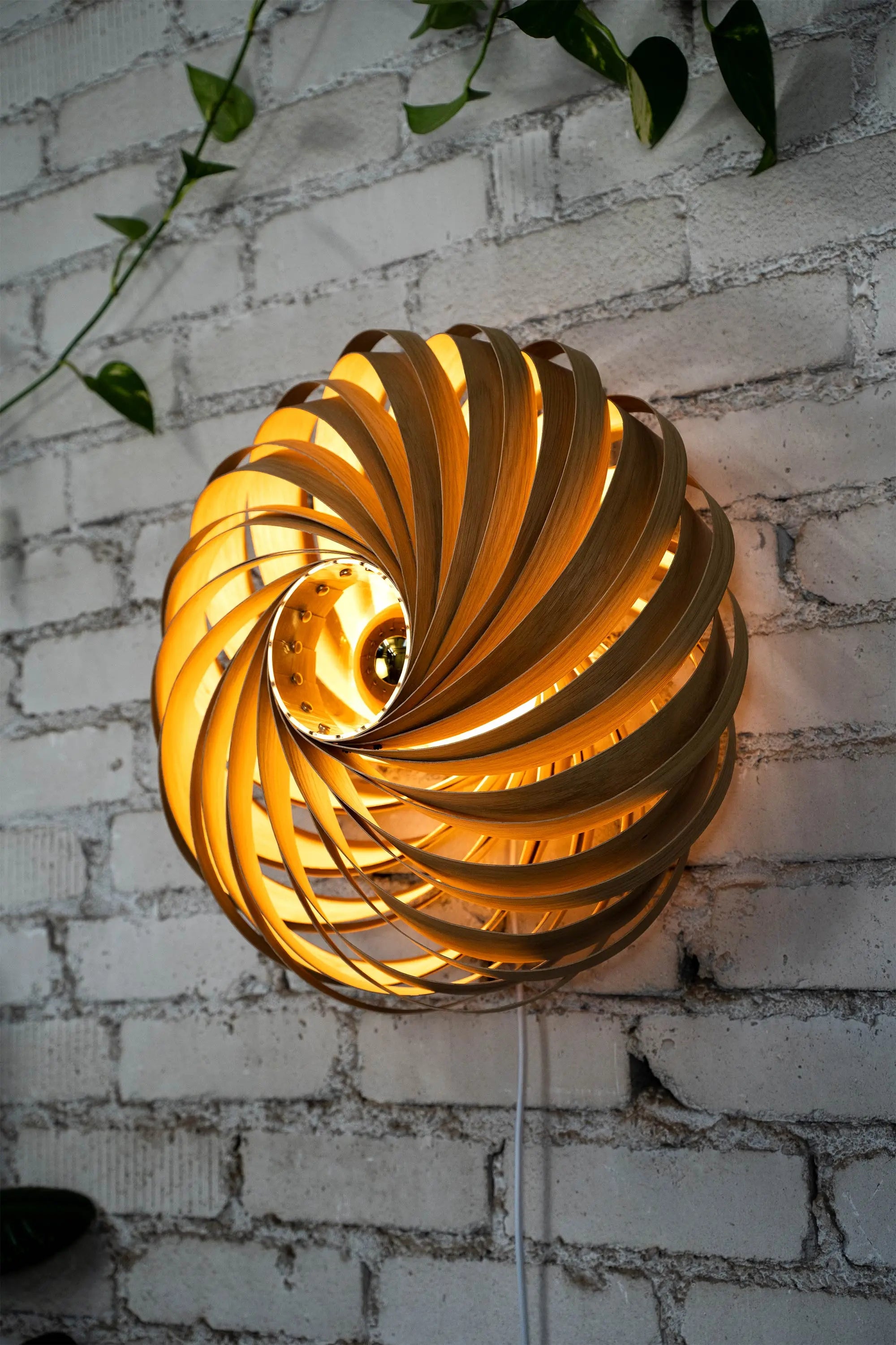 Wandleuchte 'Veneria' aus Eichenholz 50 cm Gofurnit