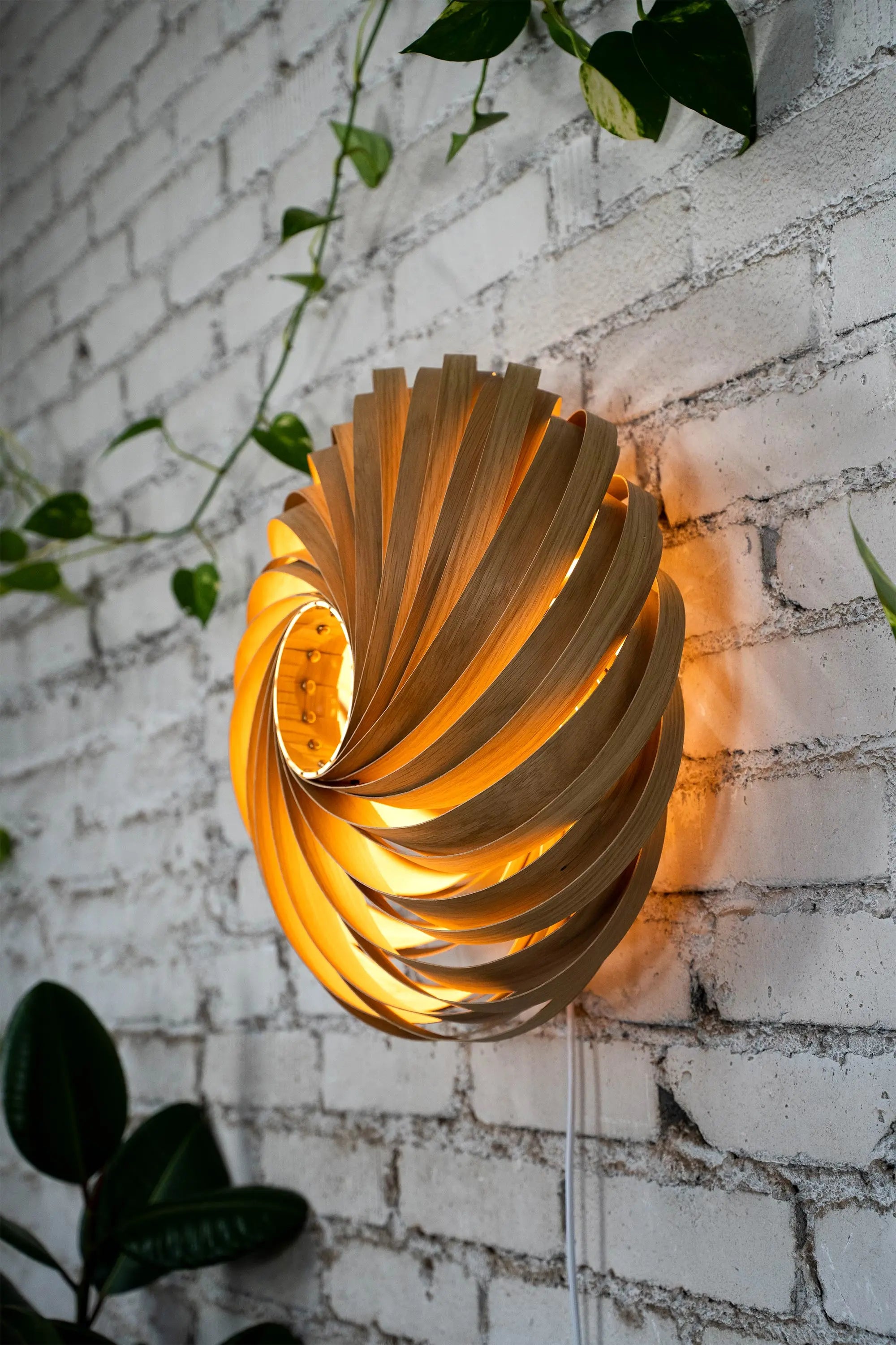 Wandleuchte 'Veneria' aus Eichenholz 50 cm Gofurnit