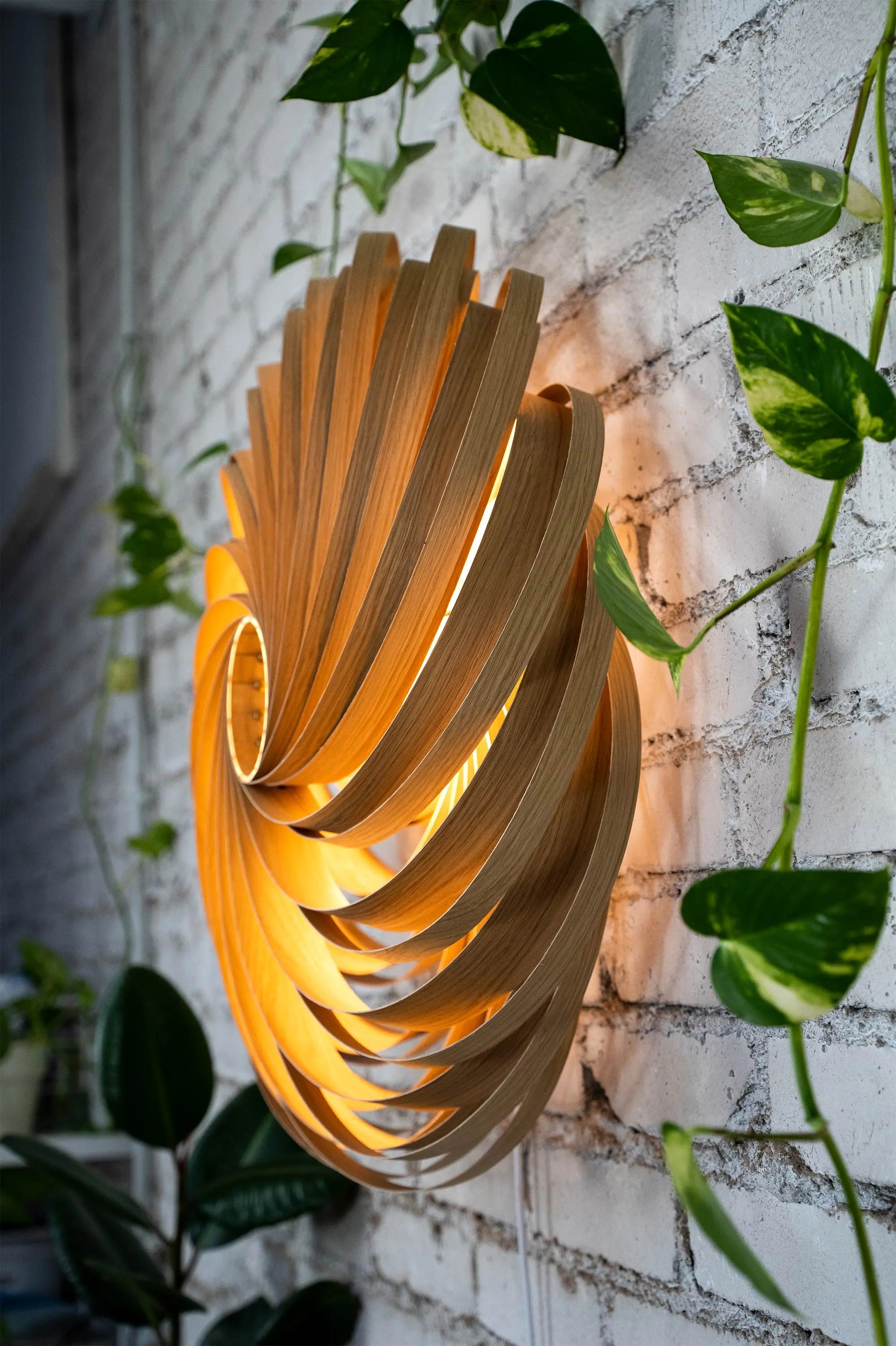 Wandleuchte 'Veneria' aus Eichenholz 70 cm Gofurnit