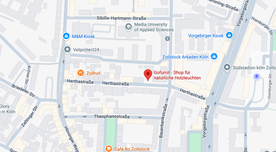 Karte mit dem Standort Herthastr. 32, 50969 Köln