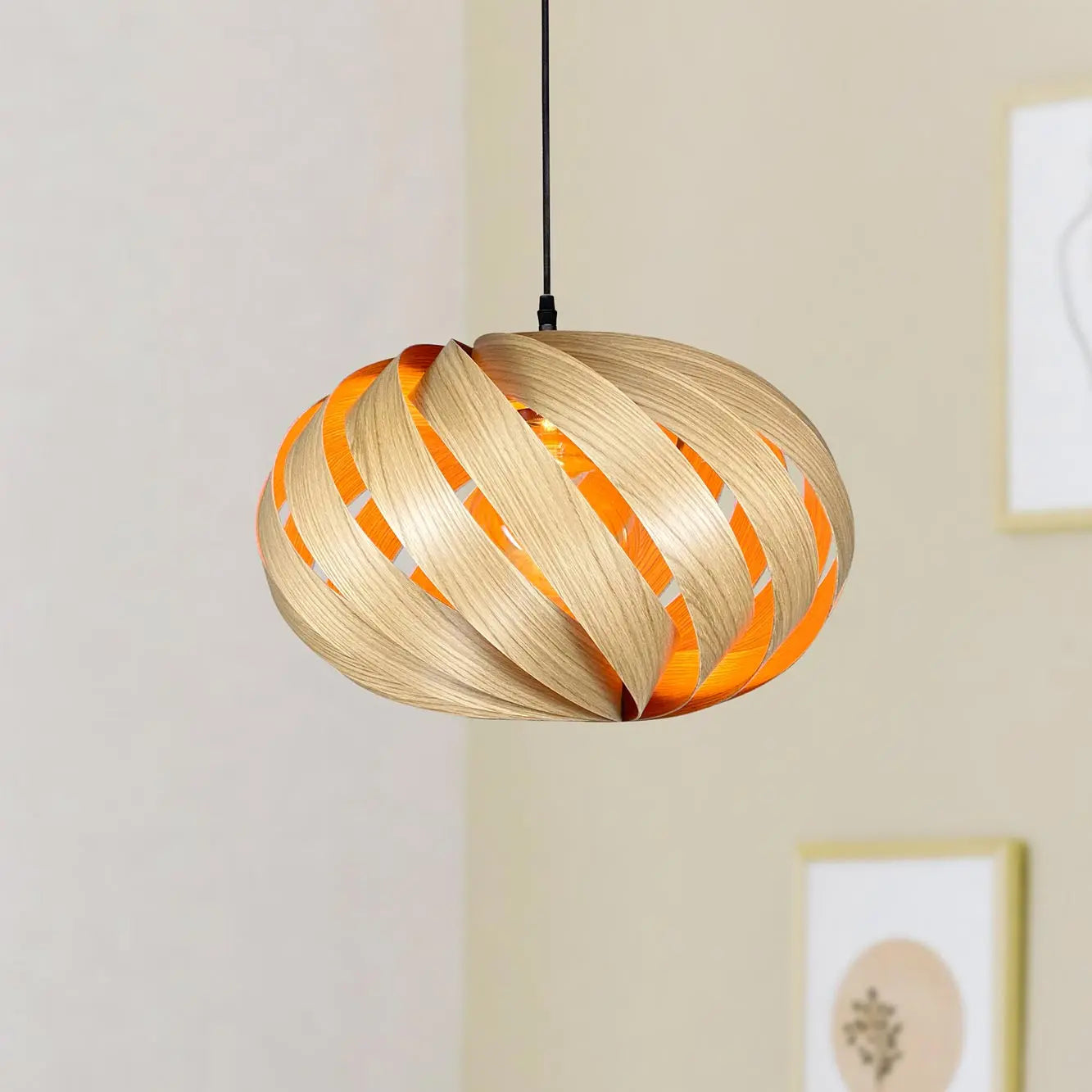 Serentia pendant light made oak wood 45 cm