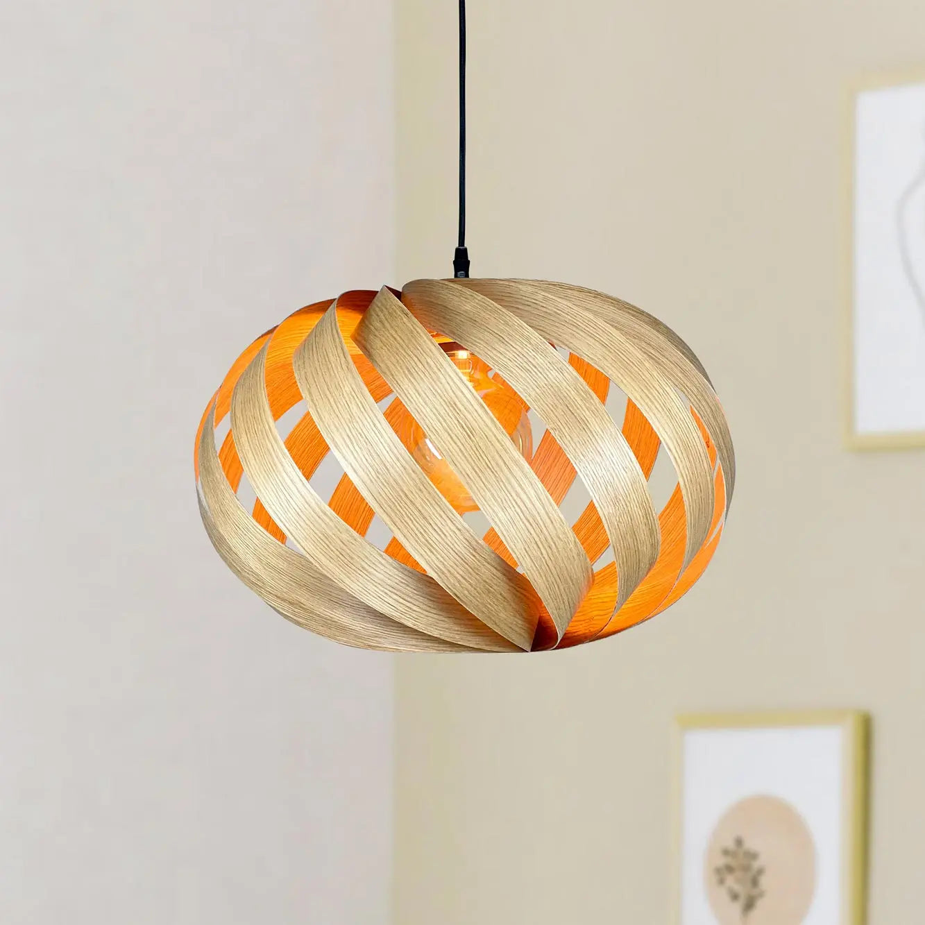 Serentia pendant light made oak wood 55 cm
