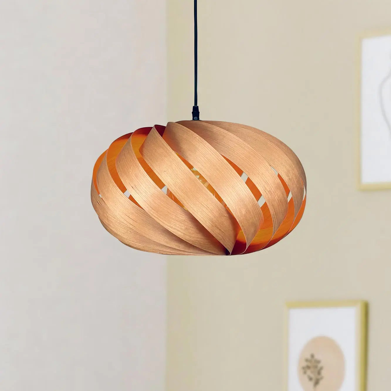 Serentia pendant light made cherry wood 45 cm