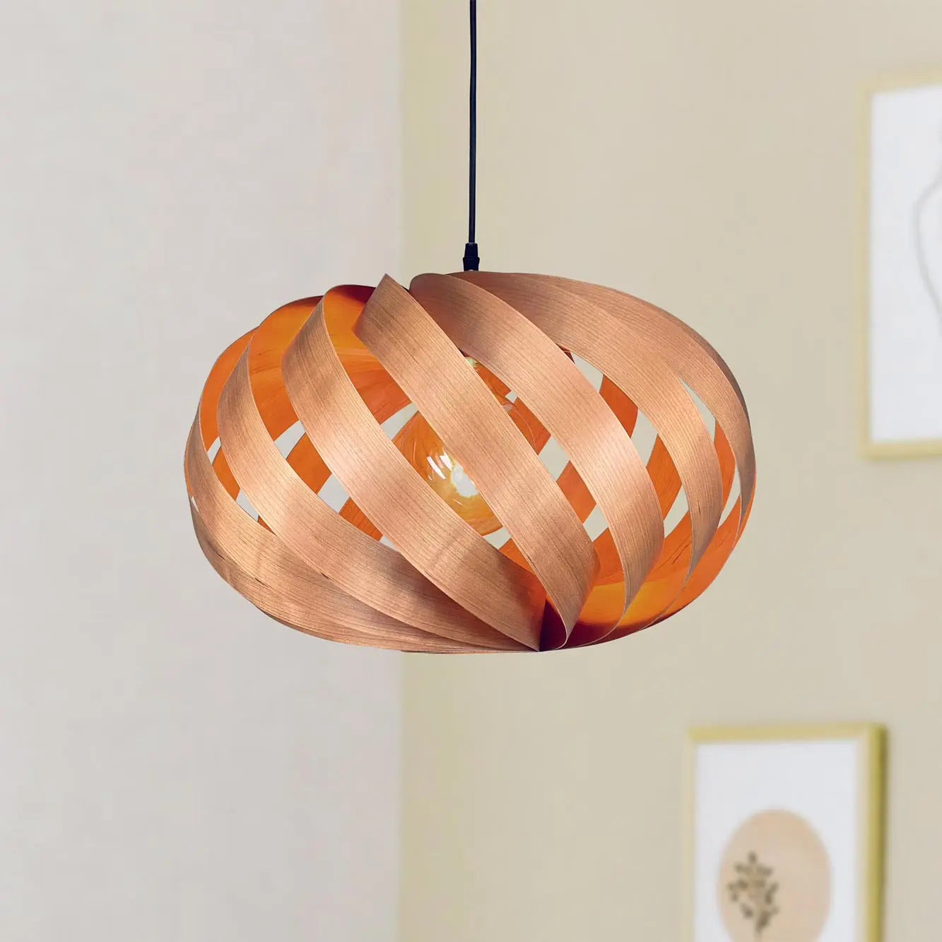 Serentia pendant light made cherry wood 55 cm