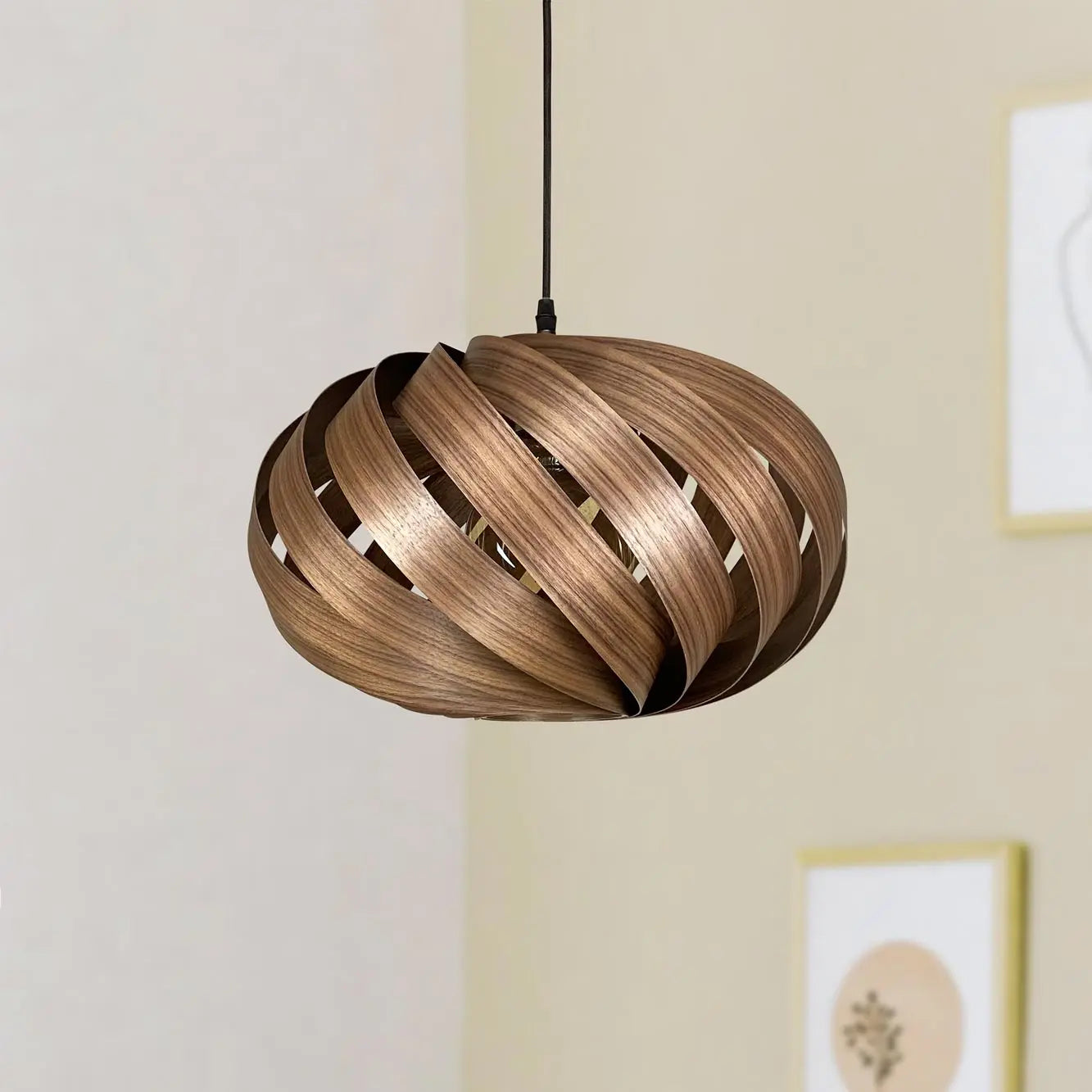 Serentia pendant light made walnut 45 cm