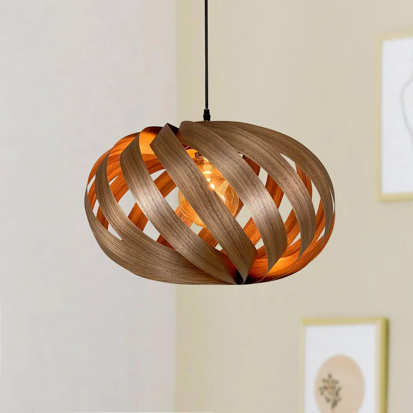 Serentia pendant light made walnut 55 cm
