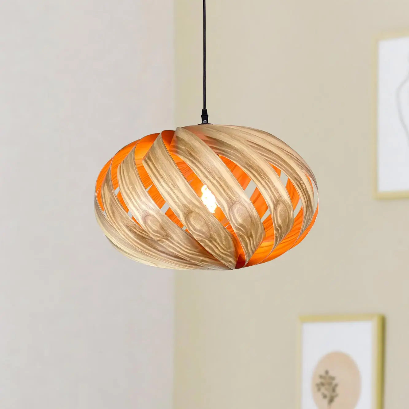 Serentia pendant light made wood 45 cm