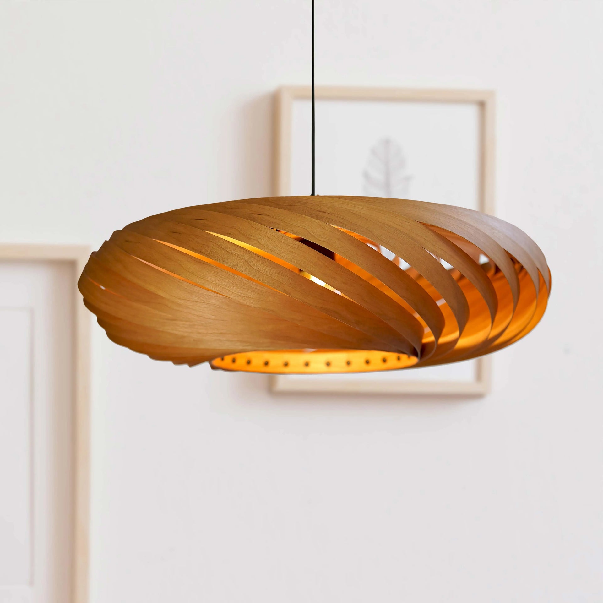 Pendant lamp Larena made cherry wood