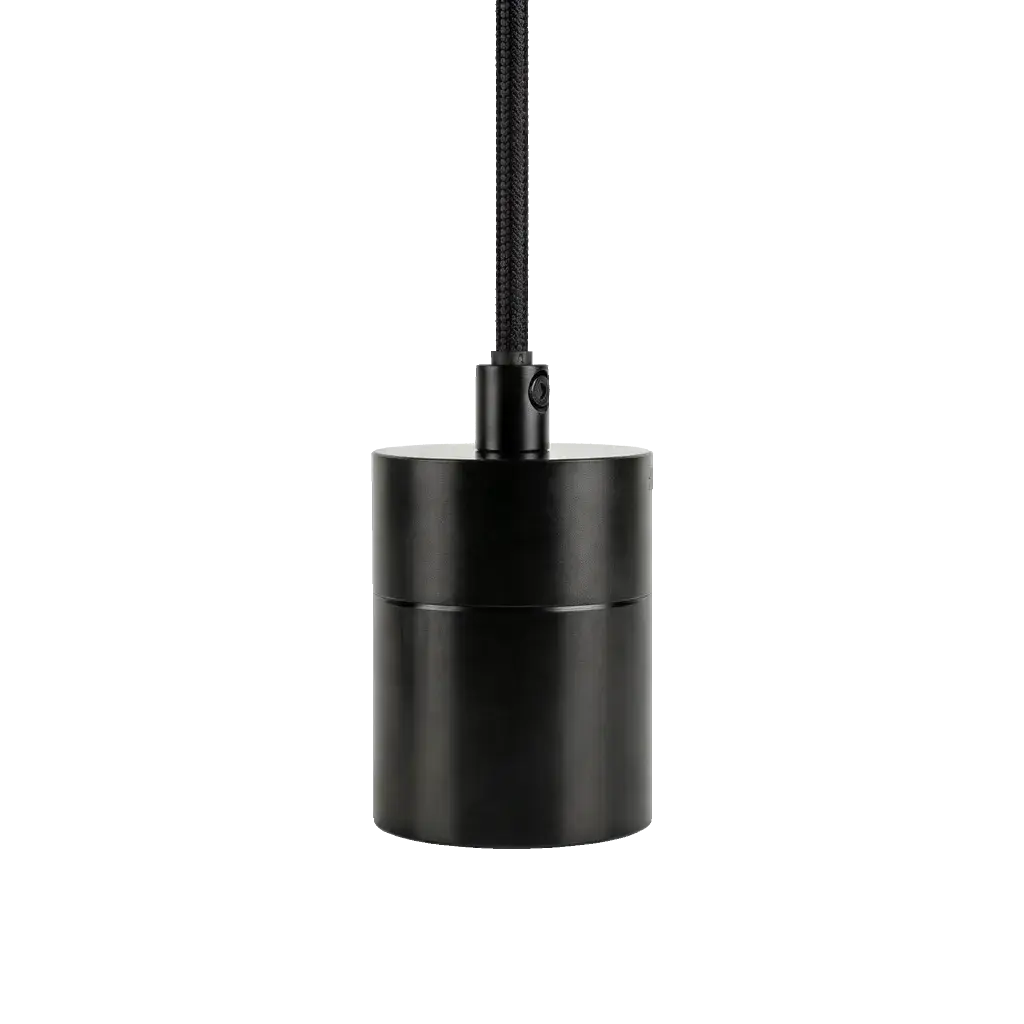 Hängeleuchte schwarz - E27 Fassung in matt-schwarzen Look Gofurnit