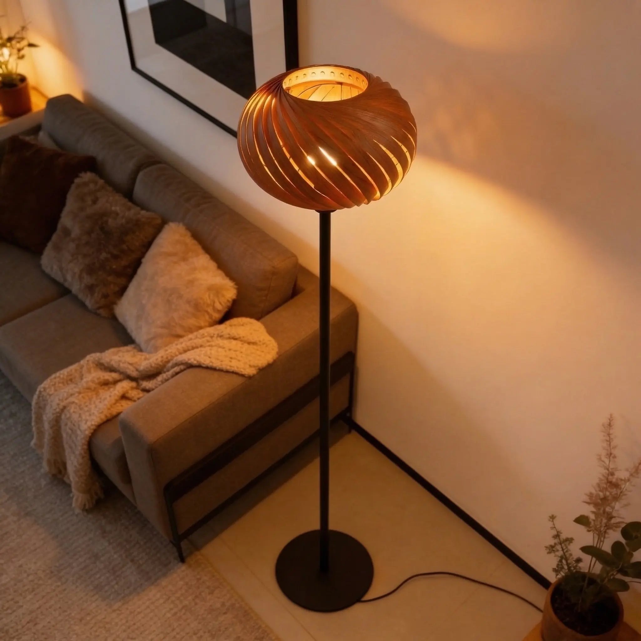 Lampenschirm 'Alma' aus Kirschbaum Gofurnit