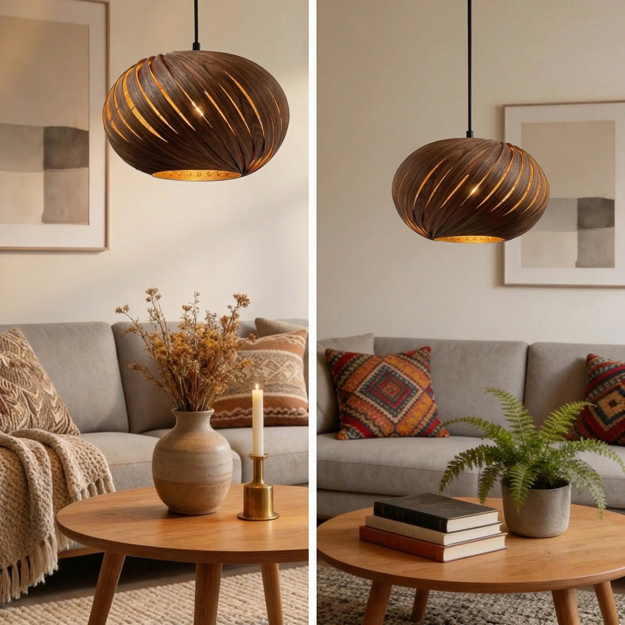 Lampenschirm 'Alma' aus Nussbaum Gofurnit