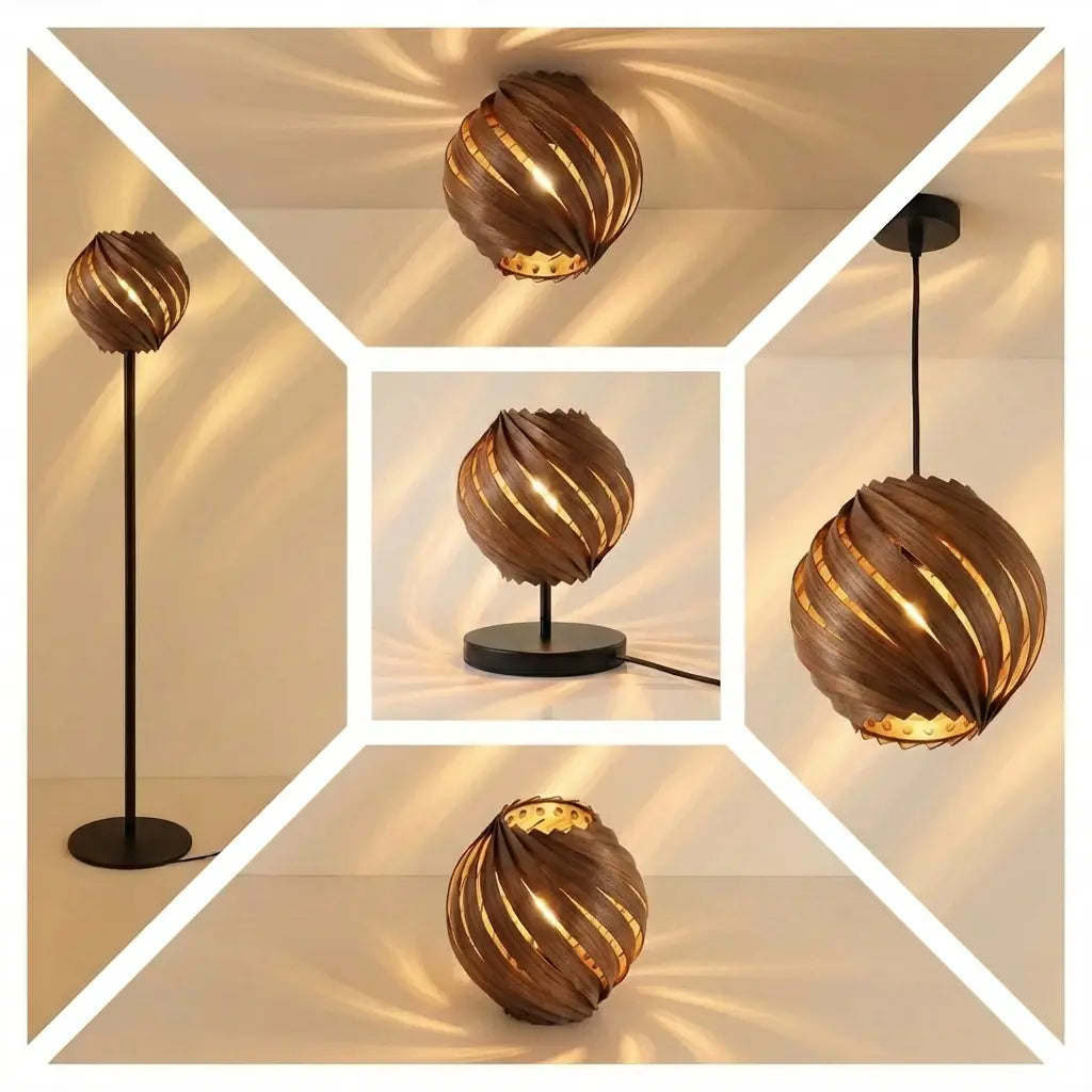 Table lamp Gemma made walnut