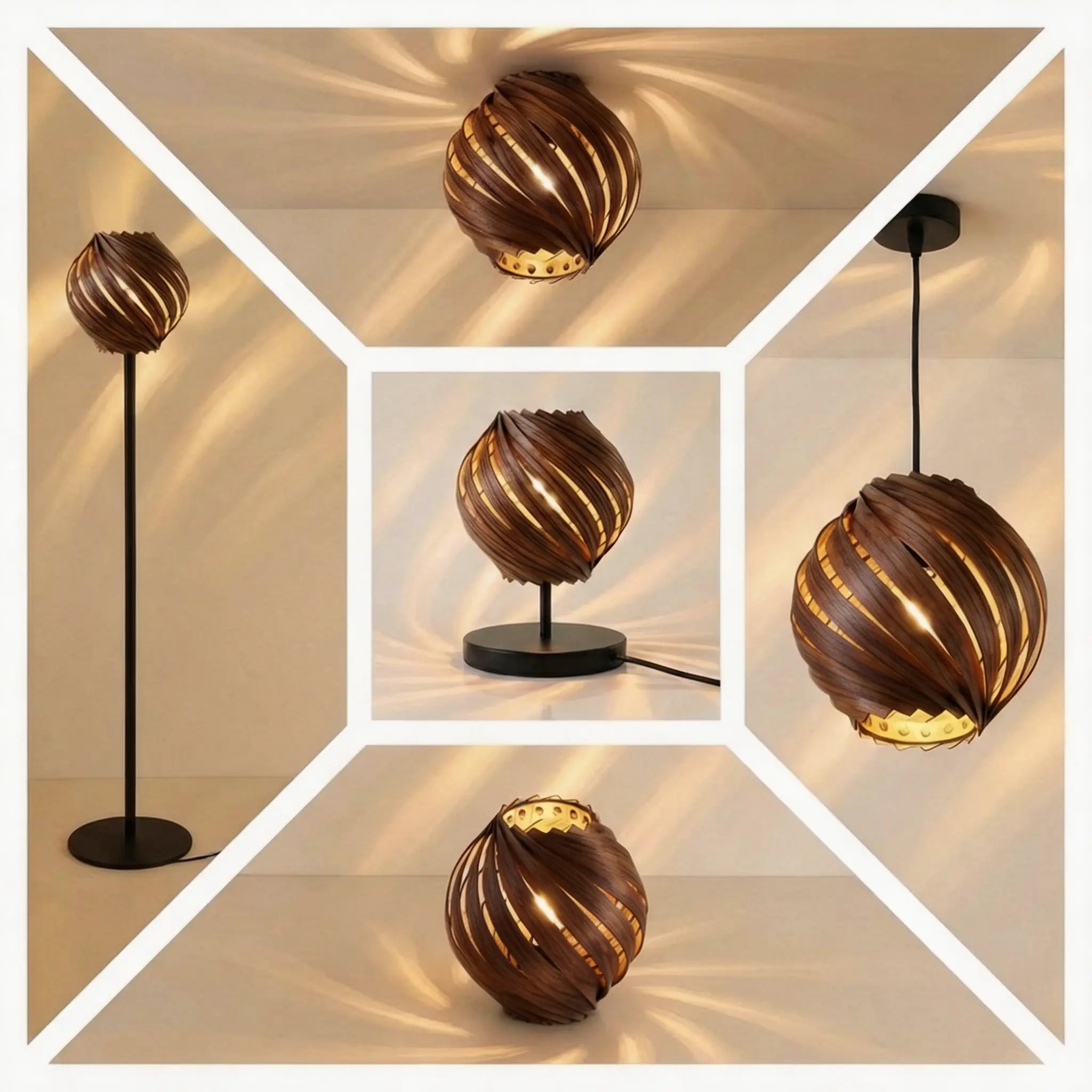 Lampenschirm 'Gemma' aus Nussbaum – Handgefertigt in Köln Gofurnit