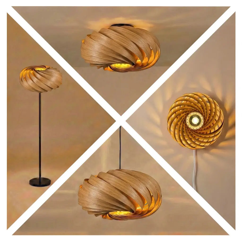 Lampenschirm 'Quiescenta' aus Eichenholz Gofurnit