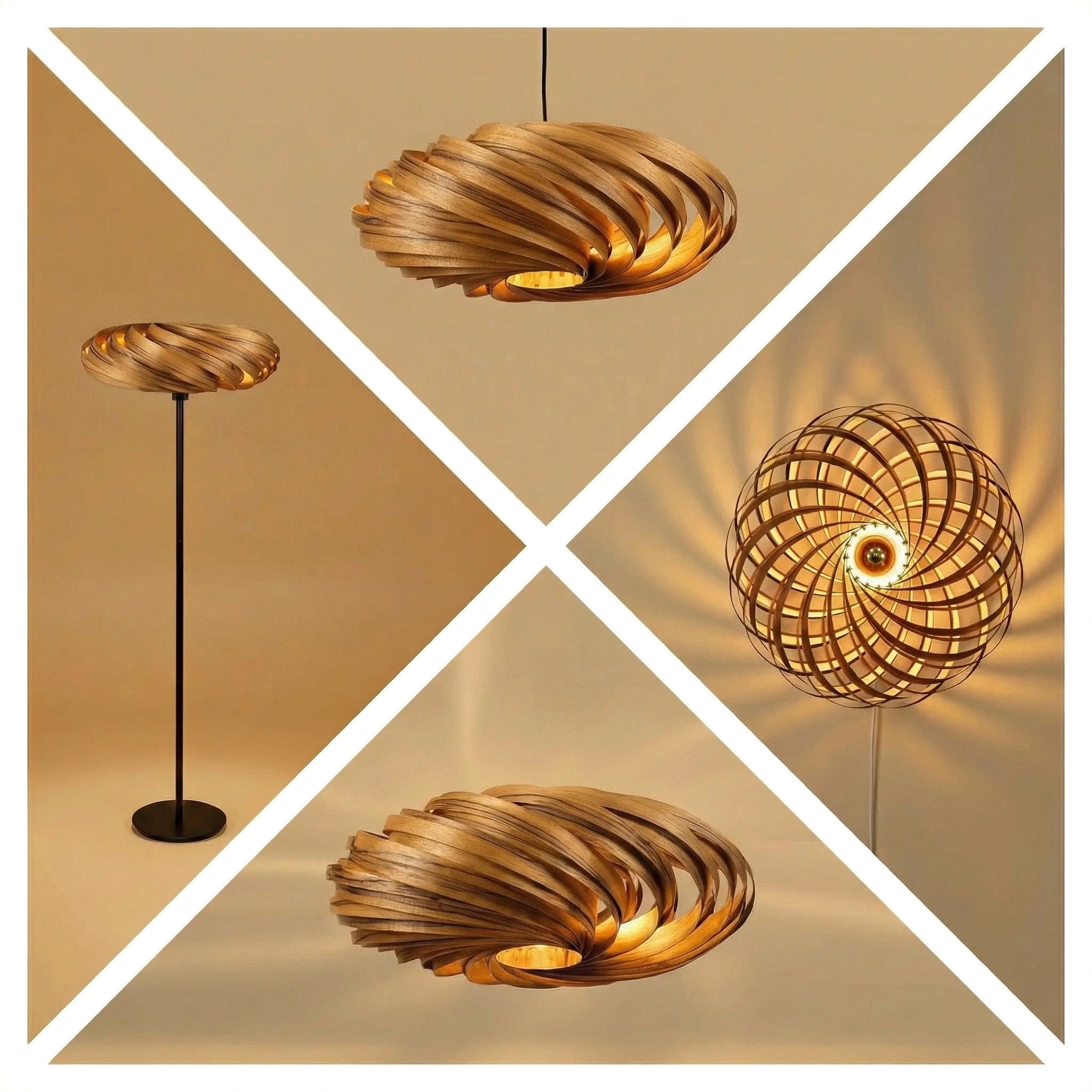 Lampenschirm 'Veneria' aus Amberbaum Gofurnit