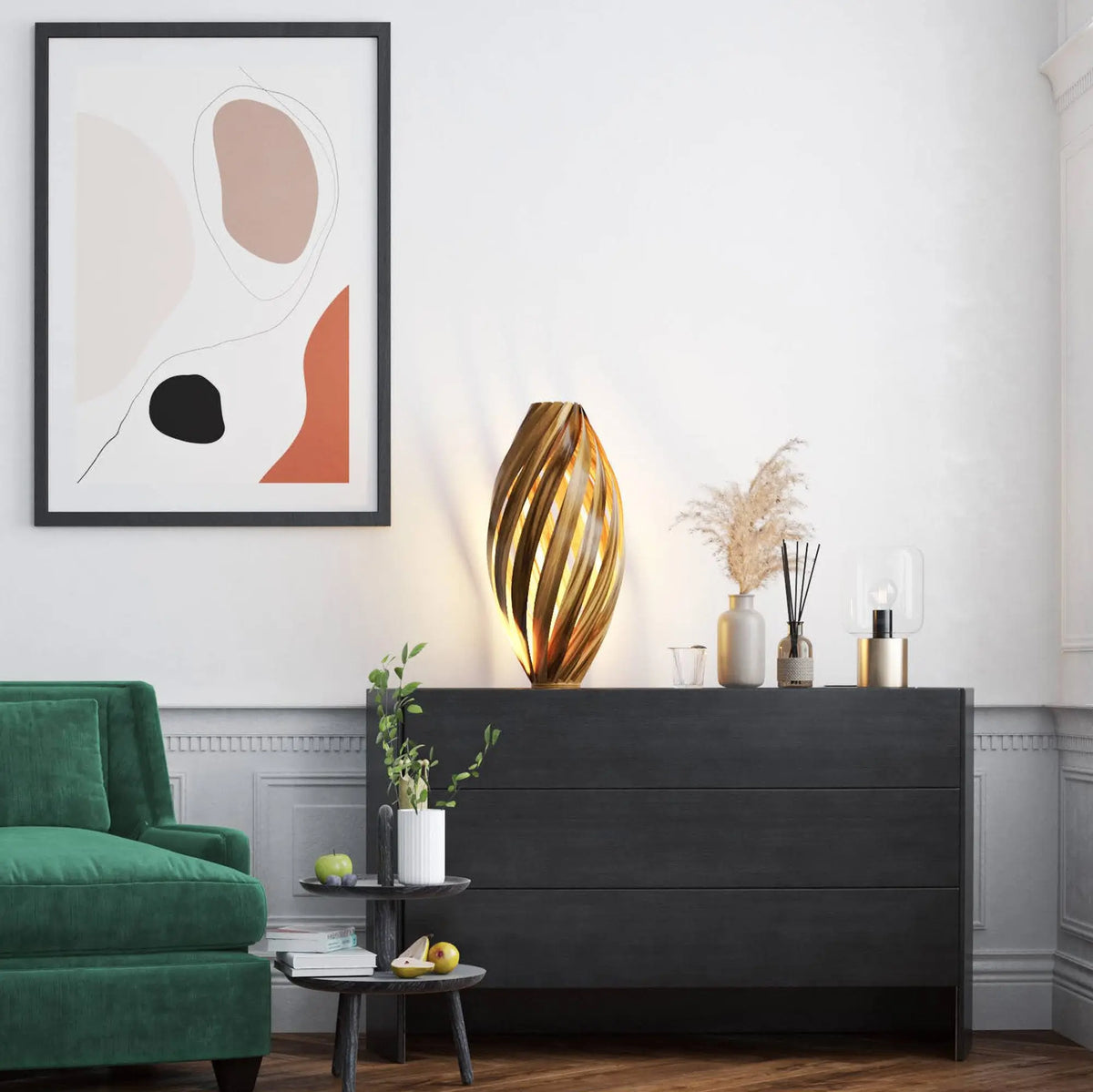 Ardere floor lamp made amber tree