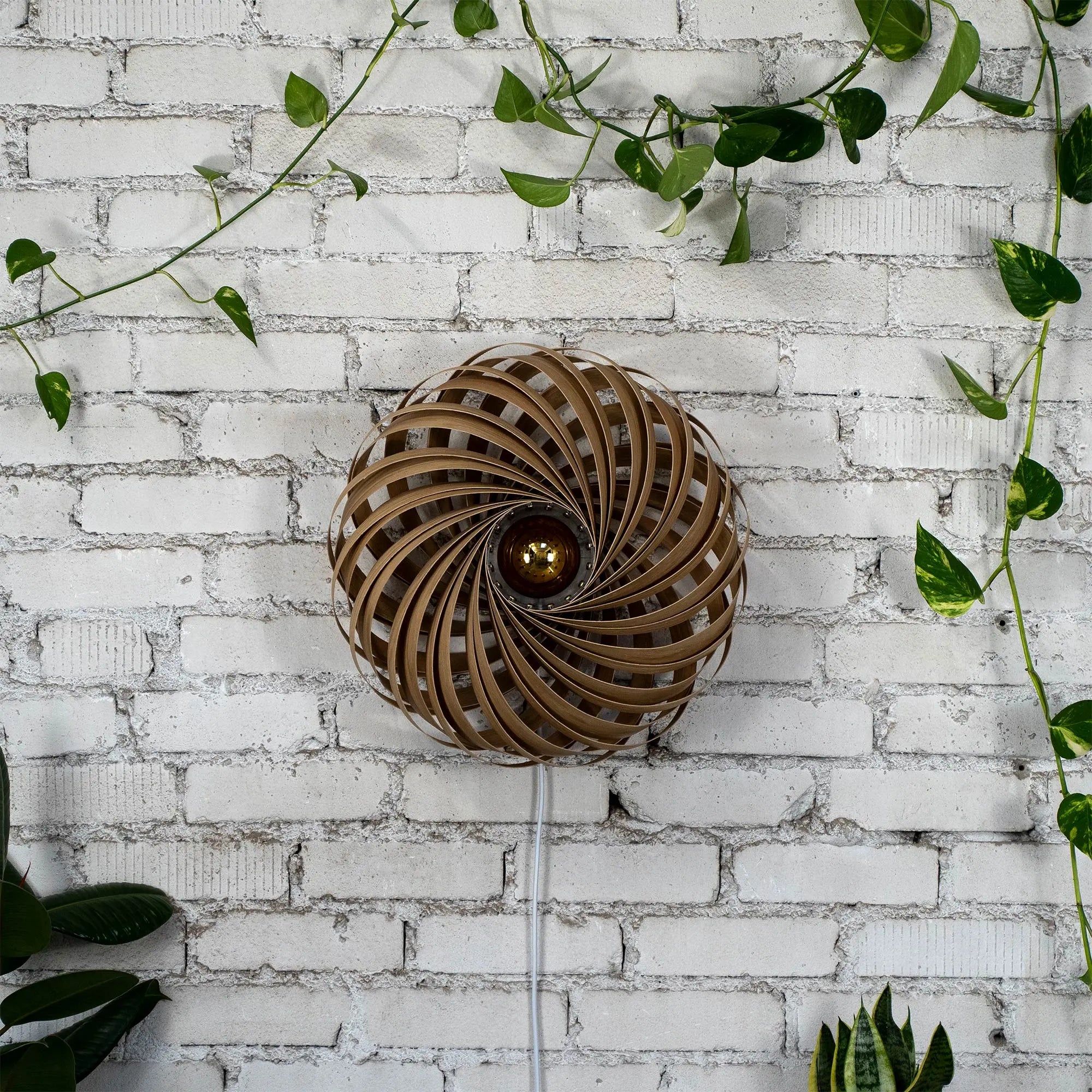 Wandleuchte 'Veneria' aus Eichenholz 50 cm Gofurnit
