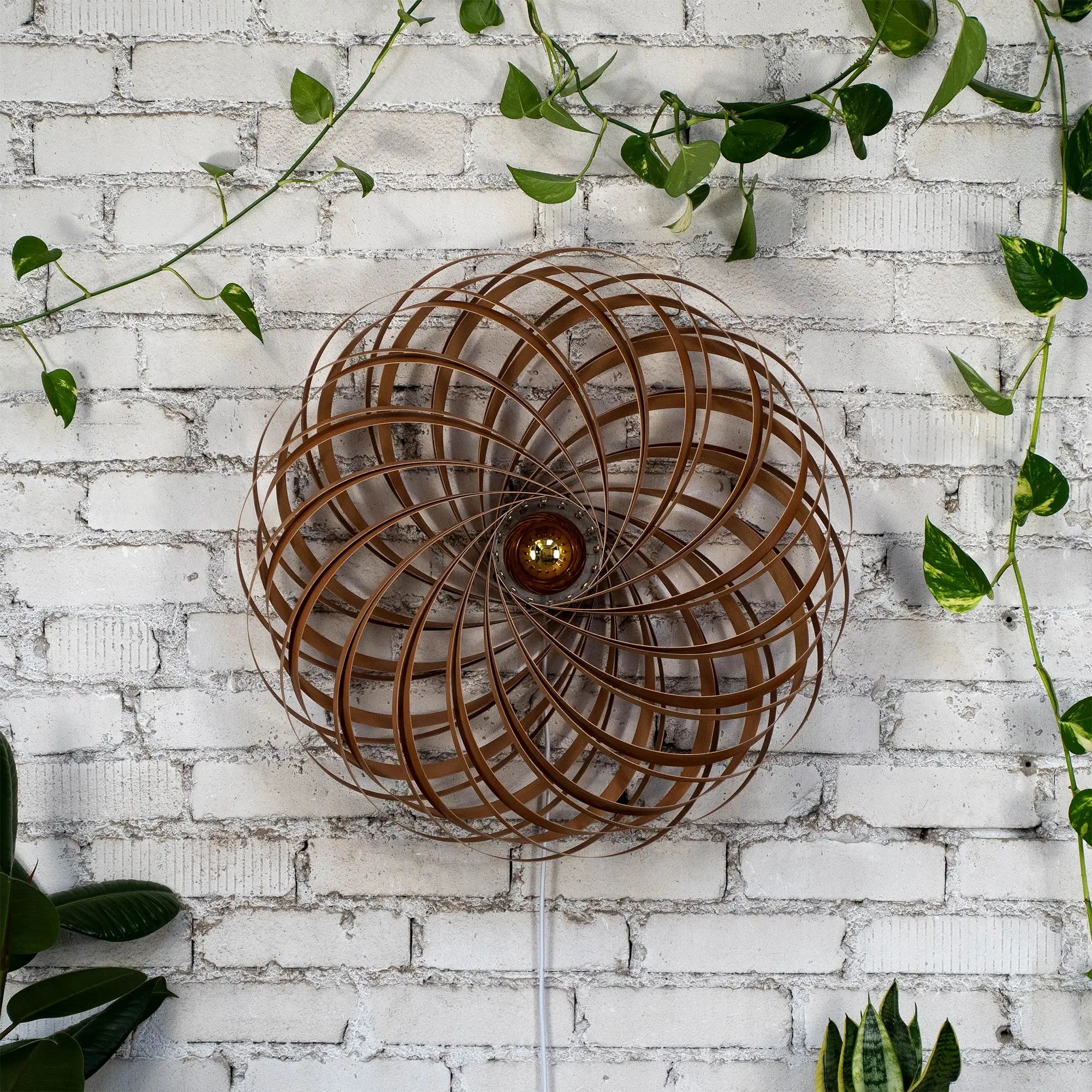 Wandleuchte 'Veneria' aus Kirschbaumholz 70 cm Gofurnit