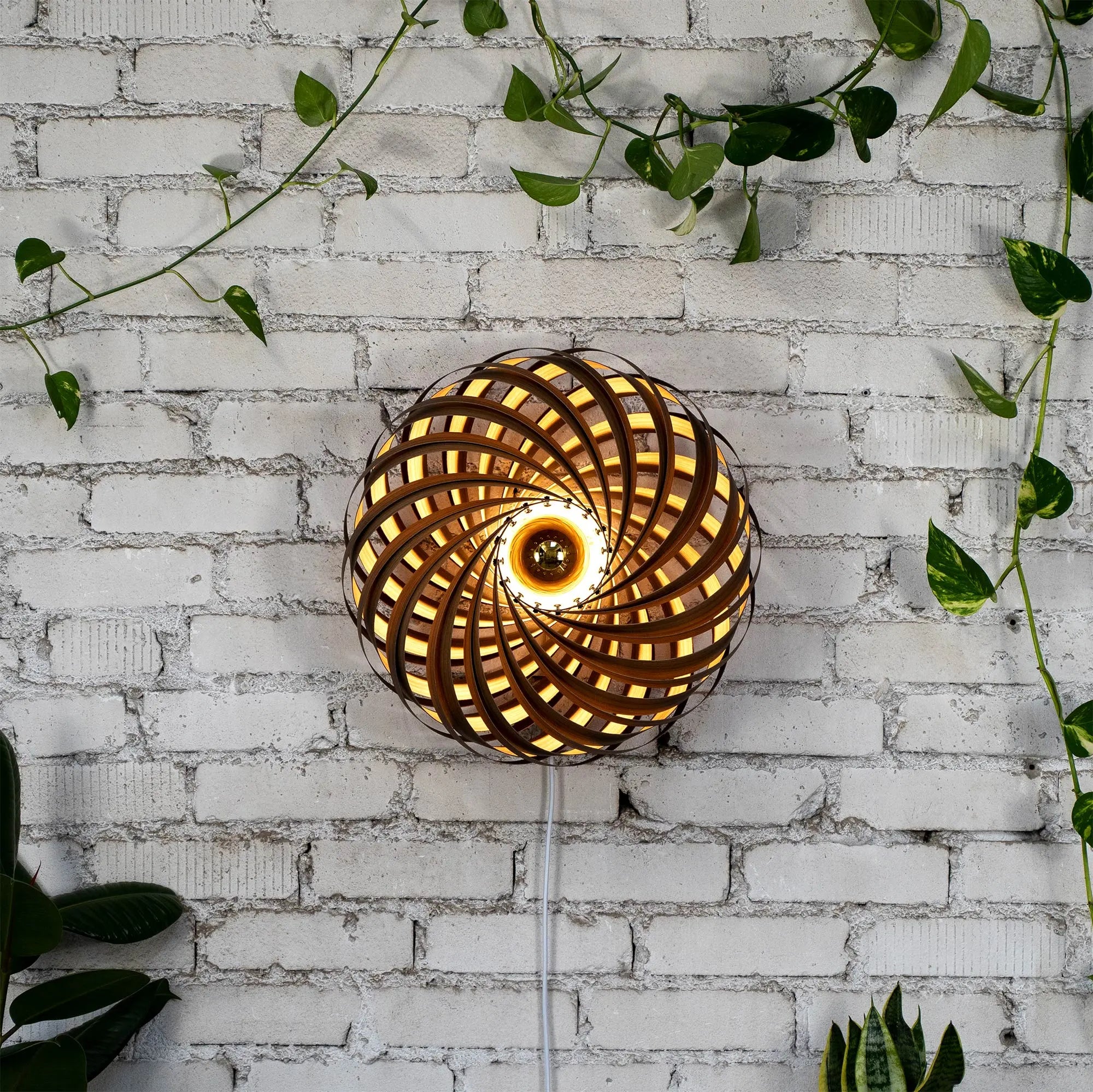 Wandleuchte 'Veneria' aus Nussbaum 50 cm Gofurnit